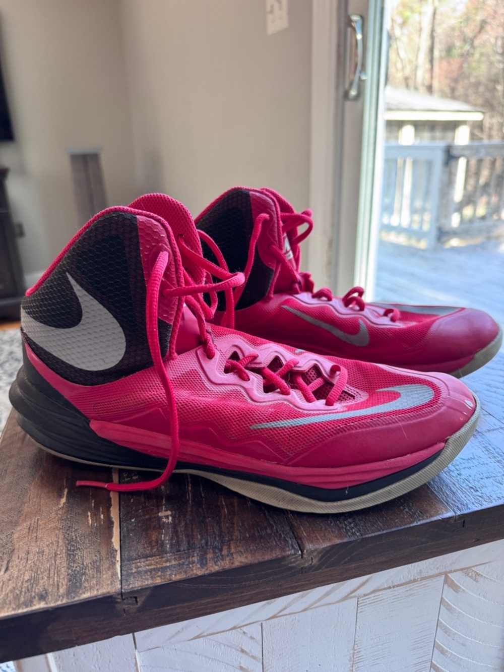 Nike Prime Hype DF Il Mens Size 9 Red Basketball Sneakers
